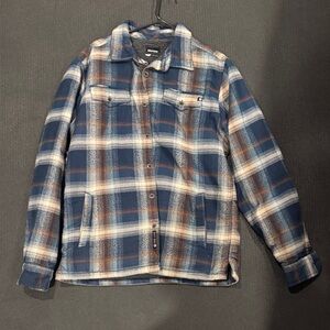 Marmot Men's Navy and Brown Plaid Shirt Jacket